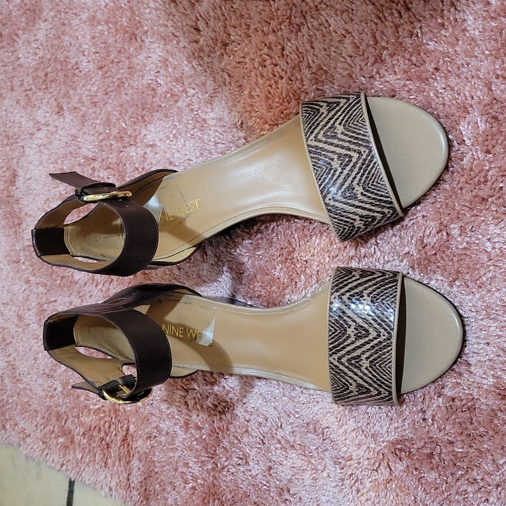 Nine West Brown and Tan Sandals